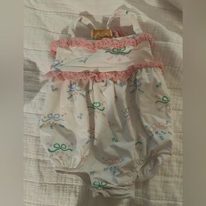 The Beaufort Bonnet Company baby bubble bathing suit with Pink and Green Accents